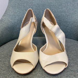 Cream and Snake Print Aldo Heel